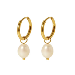 Pearl Hoop- Stainless Steel Hoop Pearl