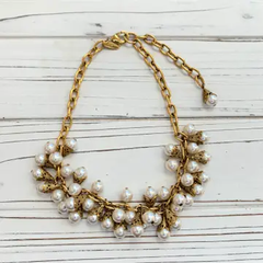 Classic Filigree Bead Cap Pearl Necklace
