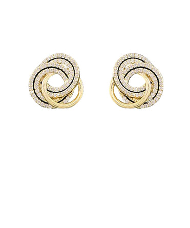 Crystal Circle Knot Earrings