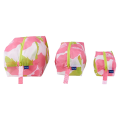 Poppies Pink Travel Cubes, Set of 3