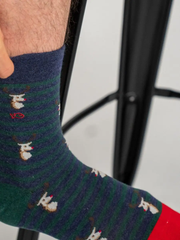 Deer Pattern Combed Cotton Socks