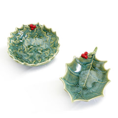 HOLLY LEAVES TIDBIT DISH (sold separately)