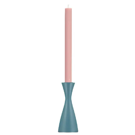 Pompadour Blue Medium Candleholder 5.9" Tall