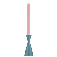 Pompadour Blue Medium Candleholder 5.9" Tall