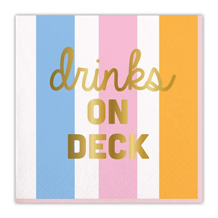 Drinks on Deck Foil Beverage Napkins