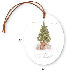 Avon, Connectictut Tree Oval Ornament-Cottage