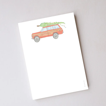 Limited Edition Tree Topped Wagon Notepad  5” x 7” by Sara Fitz