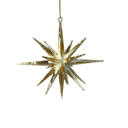 O Holy Night Metallic Shooting Star Ornament | Gold & Cream | 6"