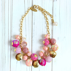 Pink Sequin Beaded Necklace