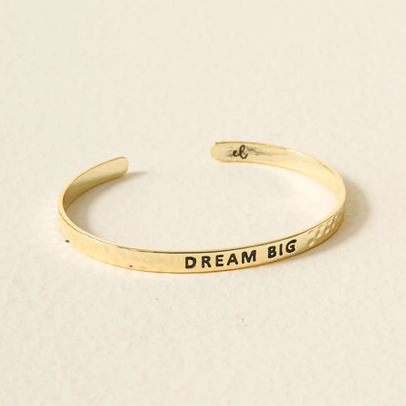 Dream Big Little Reminder Cuff – Gold