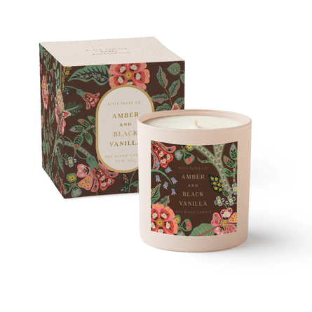Gracie Amber and Black Vanilla 9 oz Glass Candle