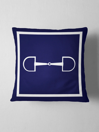 Navy Horse Bit Pillow