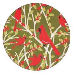 Coasters: Red Cardinals Round Coasters, Set of 4