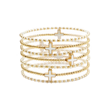 Irina White Stack Bracelet