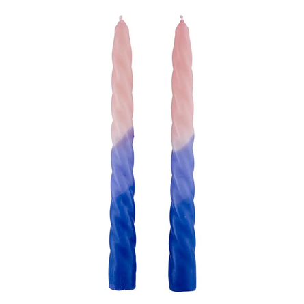 Pink Light Blue BlueTaper Candle