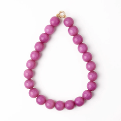 Purple Iris Large Resin Bead Necklace