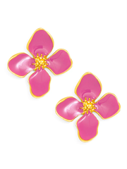 Hot Pink Flower Earring