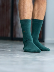 English Green Combed Cotton Socks