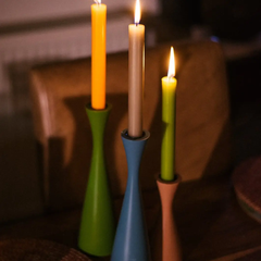 Olive Green Large Candleholder 9.85"