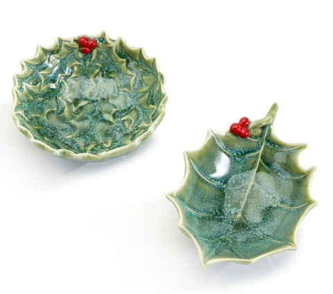 HOLLY LEAVES TIDBIT DISH (sold separately)