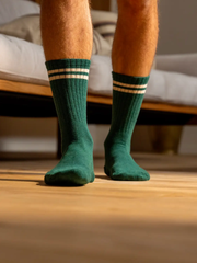 The Retro Green Combed Cotton Socks