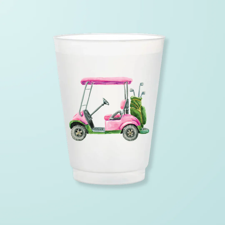 Golf Cart Frosted Stadium Cups – Set of 6