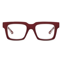 Louie Dark Red Check Readers