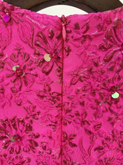 Radiant Jacquard Beaded Dress | Fuchsia