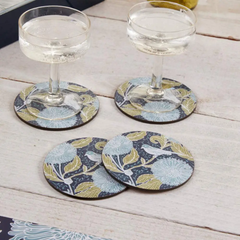 Coasters: Chrysanthemum Bird Round Coasters, Set of 4