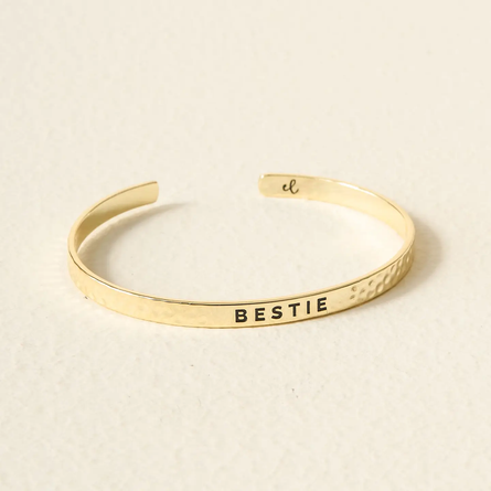 "Bestie" Little Reminder Cuff – Gold