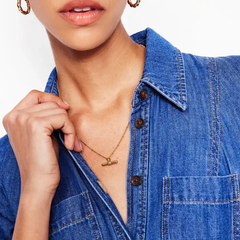 T-Bar Toggle Necklace – 18K Gold Waterproof Layering Essential