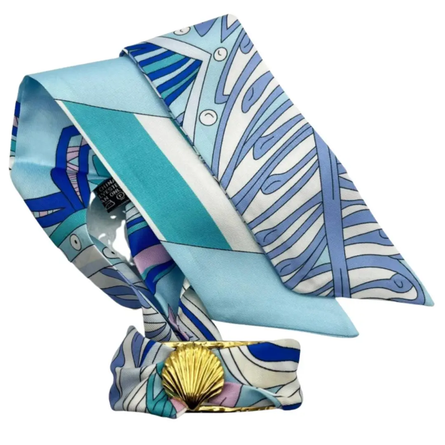 Blue Pucci Scallop Shell Scarf Cuff