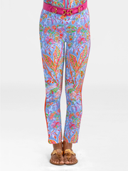 Vintage Vines in Periwinkle Gripeless Pull-On Pants