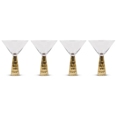 Gold Hammered Martini Glass