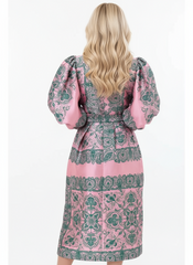 The Camellia Puff Sleeve Midi Dress