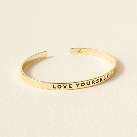 Love Yourself Little Reminder Cuff – Gold