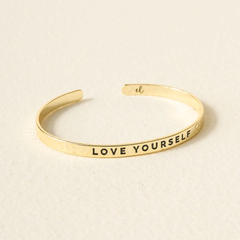 Love Yourself Little Reminder Cuff – Gold