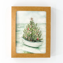 "Boater's Tree" Watercolor Greeting Card - 6 Pack Bundle
