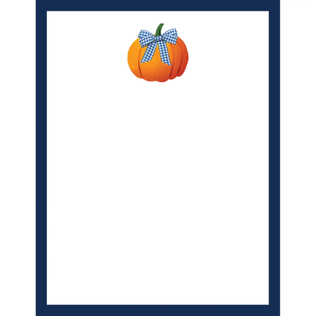 Pumpkin with Gingham Bow Notepad – WH Hostess