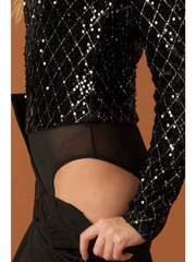 Black Sequin Bodysuit
