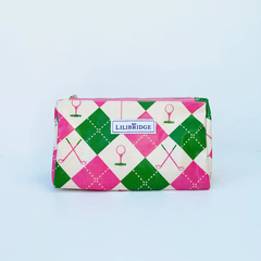The Makeup Bag, Pink and Green Golf Argyle