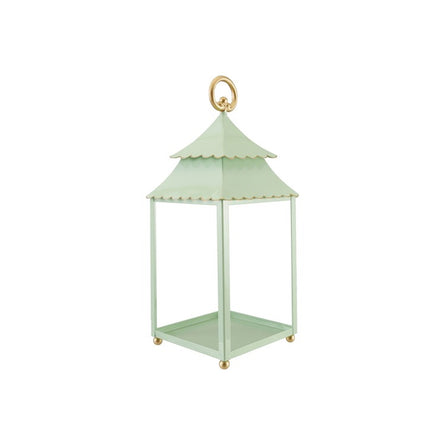 Mint Scalloped Metal Lantern