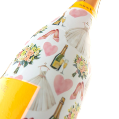 Wedding Romance – Champagne Bottle Wrap (Fits La Veuve 750ml)