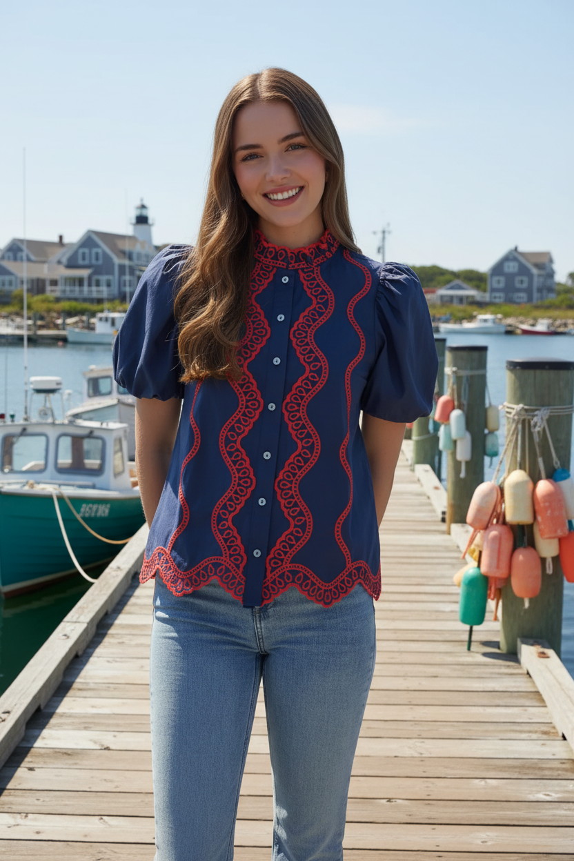 Navy Sailmaker Blouse