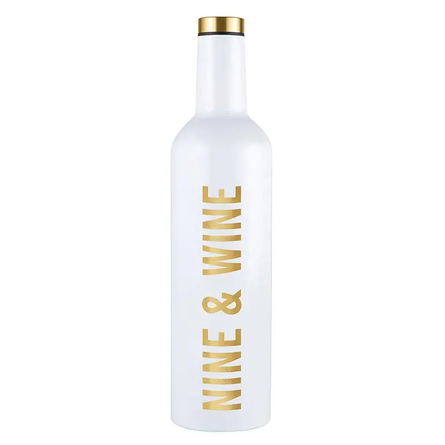 Nine and Wine Stainless Steel Wine Bottle