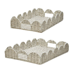 Scallop Wicker Serving Tray (select from 2 sizes)