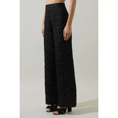 Red Arielle Jacquard Wide Leg Pants  – Vivid Hue Holiday Edit