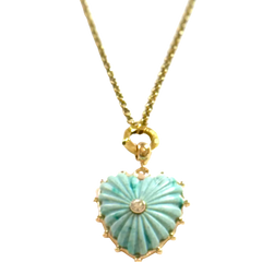 Let Your Heart Lead Gemstone Pendant Necklace – 14K Gold PVD Heart Charm