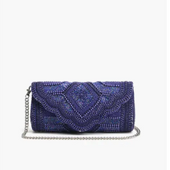 Midnight Sapphire Starlight Evening Clutch