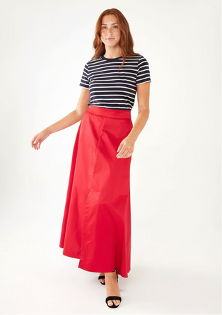 Savannah Skirt Red Duchess Satin – Vivid Hue Holiday Edit FINAL SALE